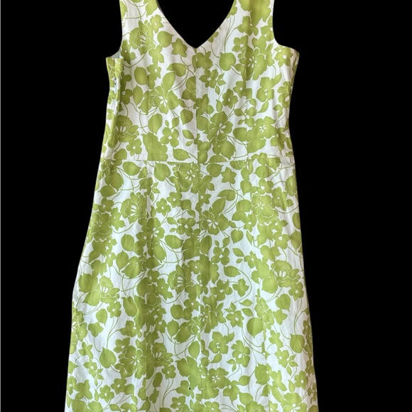 Garnet Hill Women’s Cotton Sun Dress Sleeveless Blue & Green Size 16 - Picture 2 of 3
